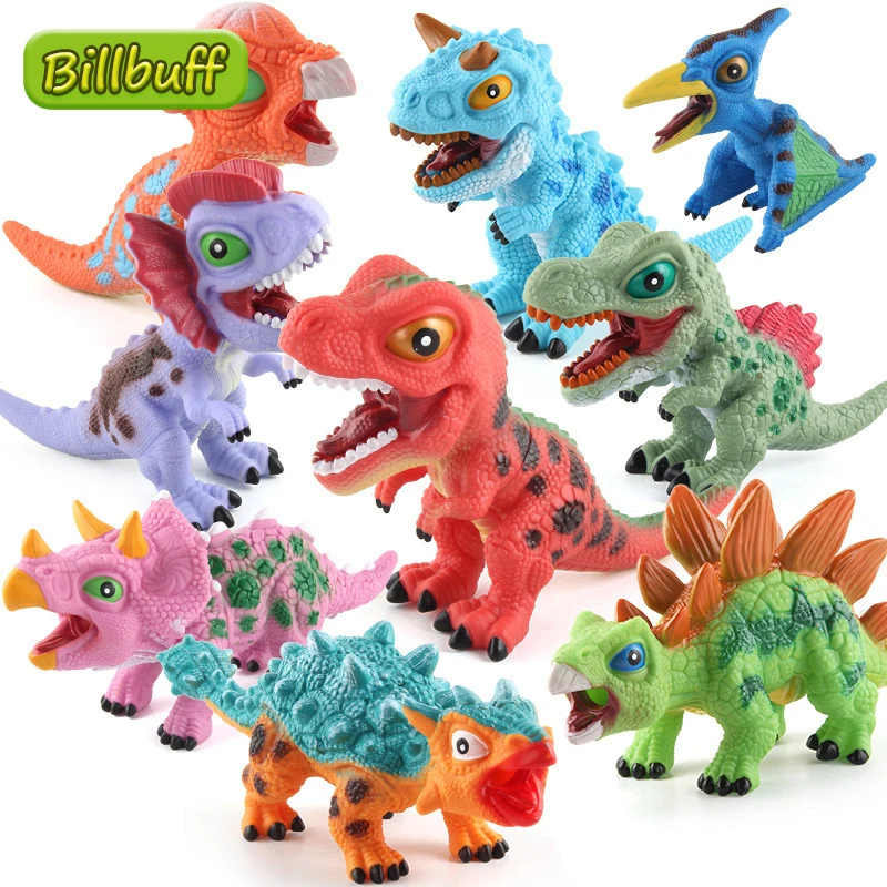 

2021 мультфильмов животного мягкий клей модели фигуры Динозавров Коллекция познания образов со звуком игрушки куклы для детей подарок для де...