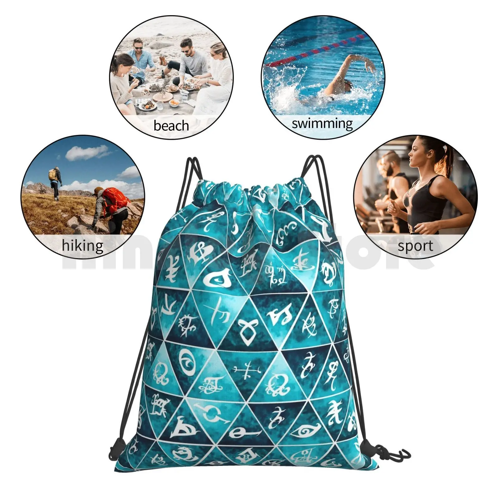 

Shadowhunters Runes Mosaic Backpack Drawstring Bags Gym Bag Waterproof Shadowhunter Shadowhunters Nephilin Mortal