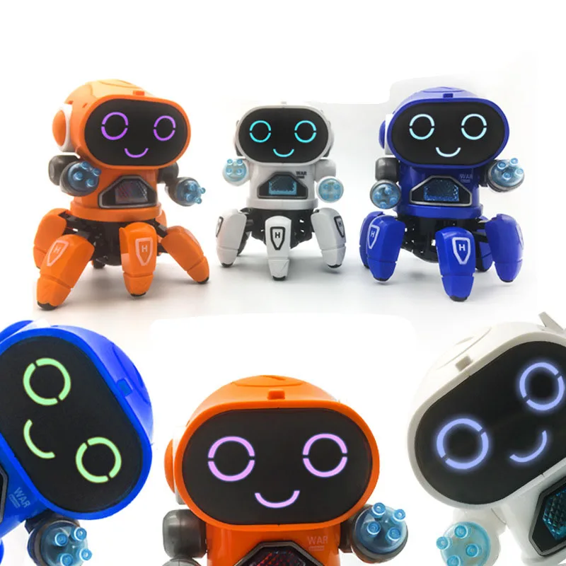 Shiny Dance Robot Toy Baby Music 6 Claws Robot Funny Space Dazzling LED Toys Infant Early Educational Boys Girls Gift