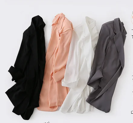 Деловой костюм верхняя одежда женские пальто летние однотонные блейзеры тонкое