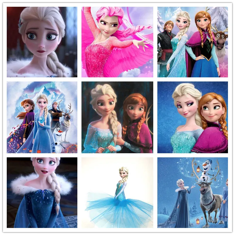 

Алмазная картина Disney 5D «сделай сам», полноразмерная мозаичная картина из серии «Холодное сердце», принцесса Айша, подарок для украшения дом...