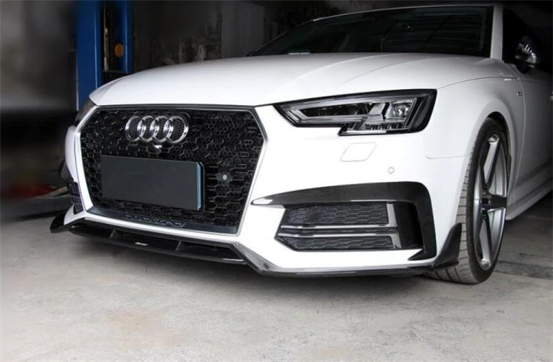 For Audi A4 S4 RS4 B9 2017 2018 2019 Carbon Fiber Front Rear Bumper Diffuser Lip Spoiler Lamp Eyebrow High Quality Accessories | Автомобили