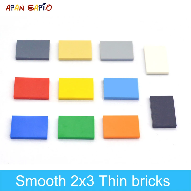 100 шт. DIY строительные блоки тонкие кубики числа гладкая 2x3Dots развивающие