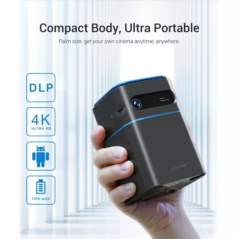 Умный мини-проектор DLP портативный проектор с поддержкой bluetooth Full HD Wi-Fi игровой