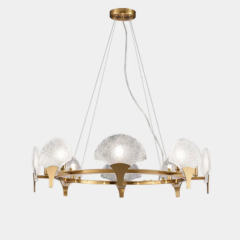 

Postmodern light luxury fan-shaped home living room chandelier Nordic designer high-end simple bedroom dining room lamp