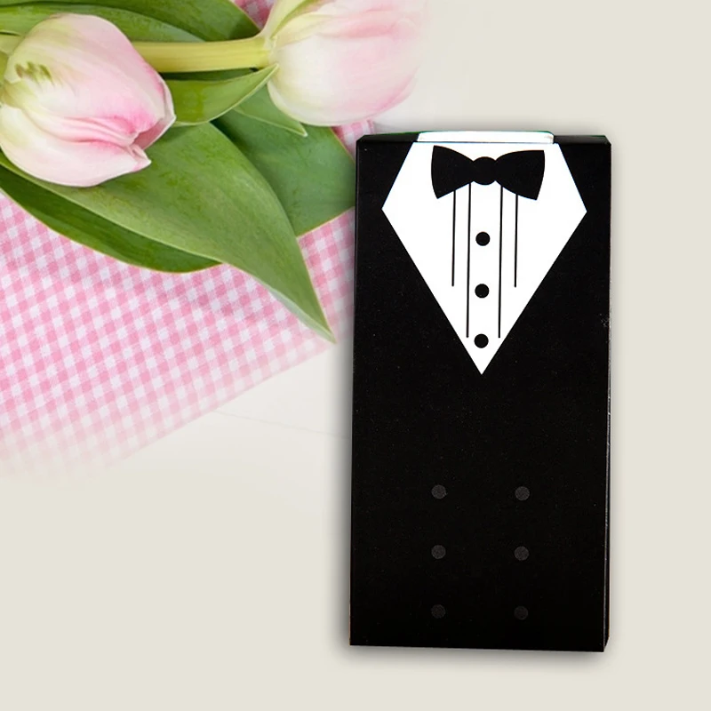 100 шт. платье смокинг хит продаж Свадебная вечеринка коробка для конфет с лентой