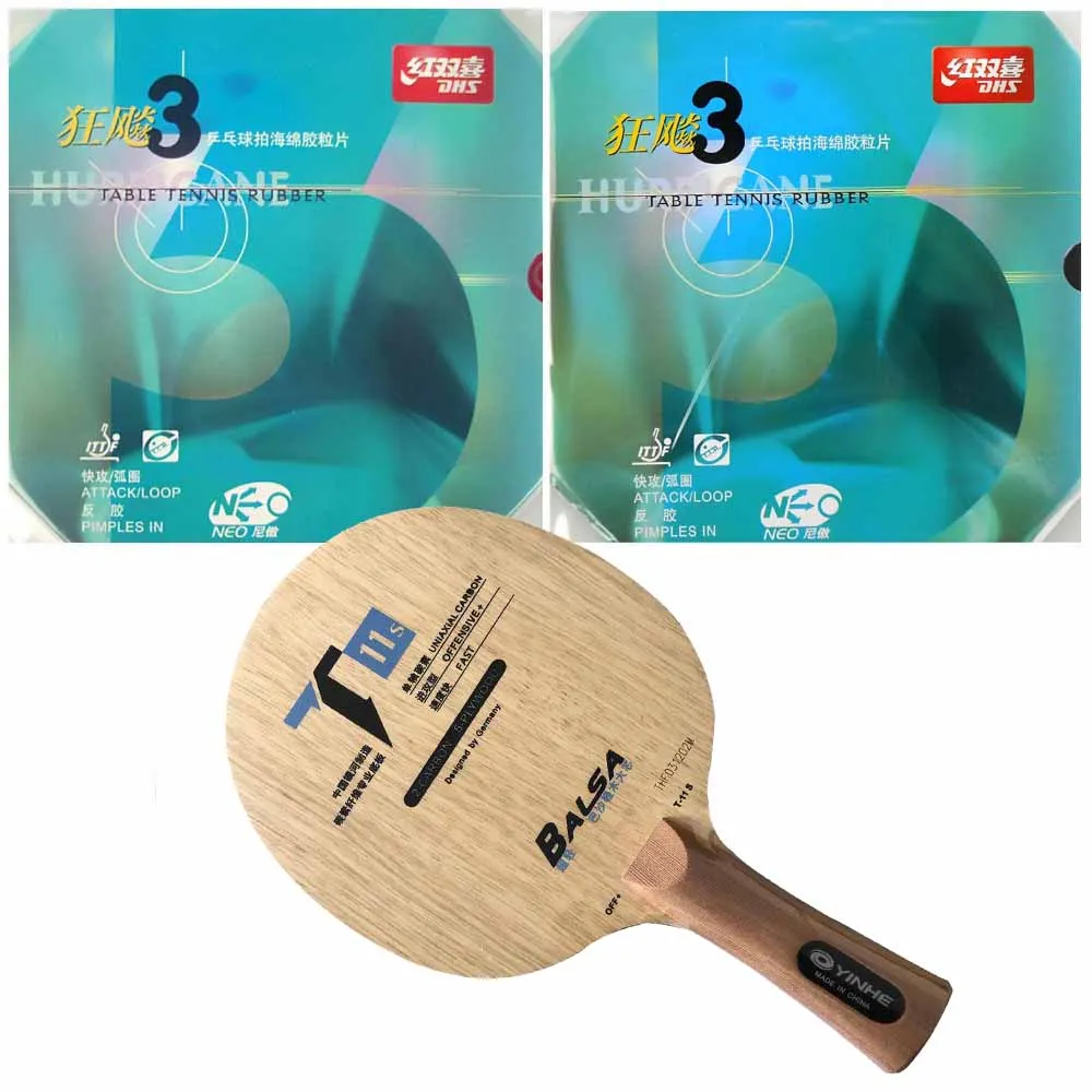 Pro настольный теннис/PingPong комбинированная ракетка: Galaxy YINHE T 11 + T11S с 2x DHS NEO Hurricane 3 Long