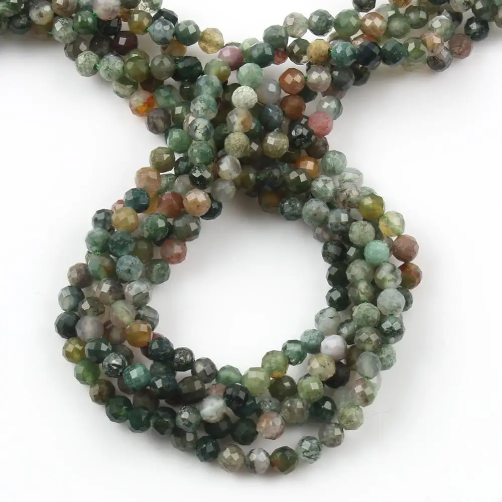Для детей 2 3 4 мм природных граненые каменные бусы индийские Агаты бусины для
