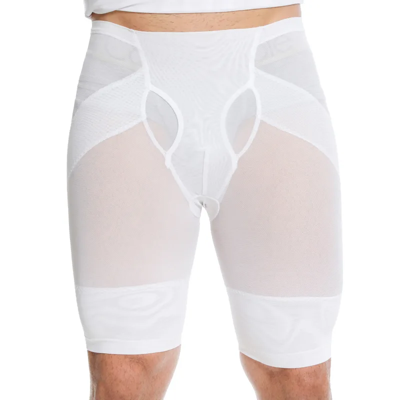 

Men's Mesh Bondage Pants Stretch Sexy Hip-lifting Pants Waist Plastic Thigh Slimming Pants Boxer Body Shaping Belly Pants Men
