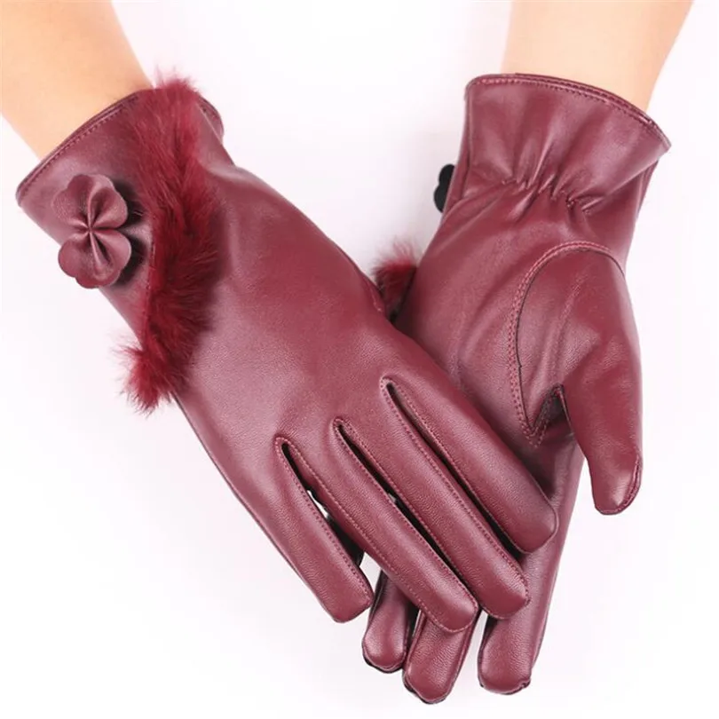 Женские зимние перчатки из искусственного меха LJCUIYAO плотные теплые весенне