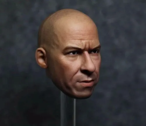 

1/6 Scale Vin Diesel Male Head Sculpture Carving Collections Fit For 12" Figure Action Model Doll Body Accessory In Stock
