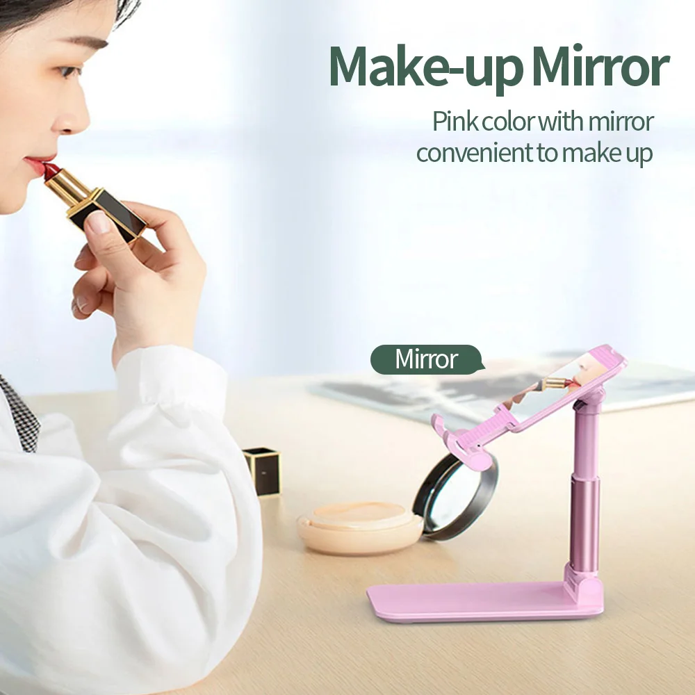 foldable dest phone holder mount stand for iphone x xs 11 12 xiaomi huawei samsung mobile phone tablet desktop adjustable metal free global shipping