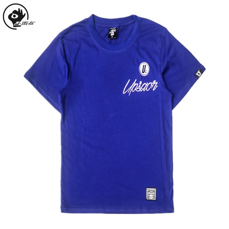 

Little raindrop Men's Summer Cotton O Neck Embroidery Print Short-sleeved Couple T-shirt