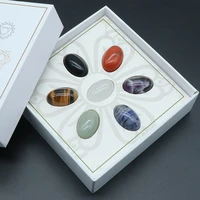 natural stone 7 chakras polished clear quartzs energy bead reiki healing stone for yoga sit in meditation accessories