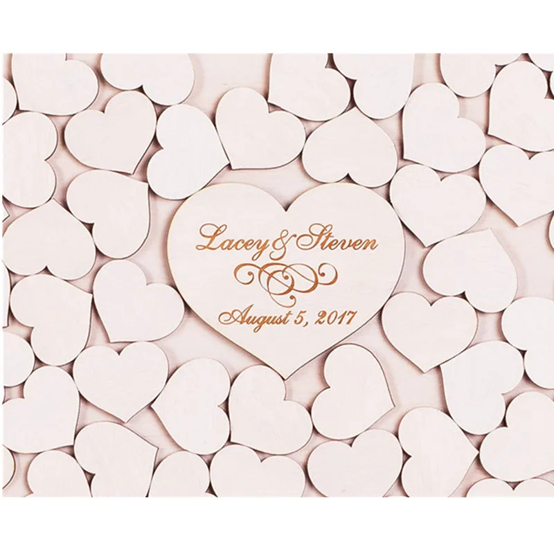 Деревянная Гостевая книга в деревенском стиле оригинальная коробка с сердечками