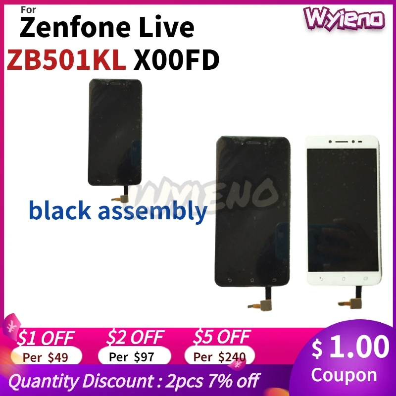Wyieno прозрачный в наличии 100% протестированный 5 &quotдля ASUS Zenfone Live ZB501KL X00FD ЖК дисплей
