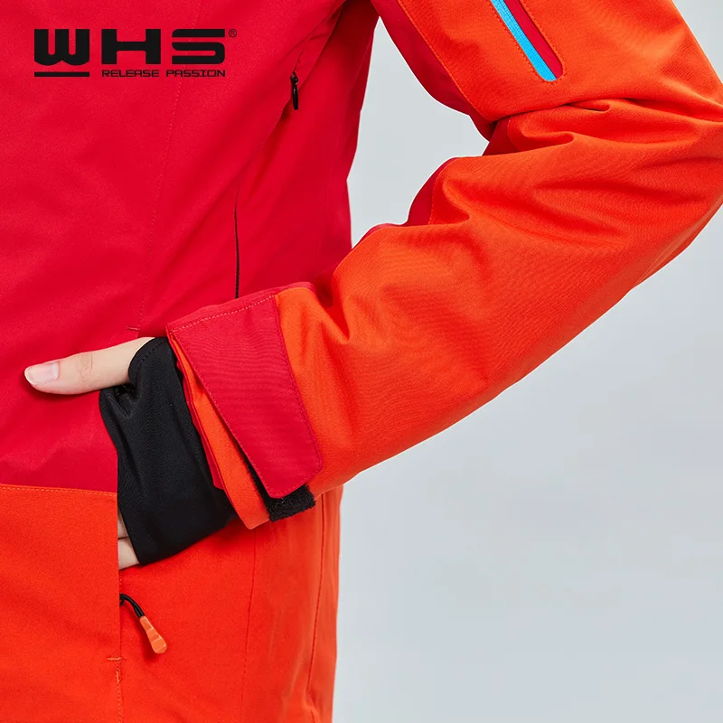 WHS Женская модная ветрозащитная Водонепроницаемая уличная Лыжная куртка