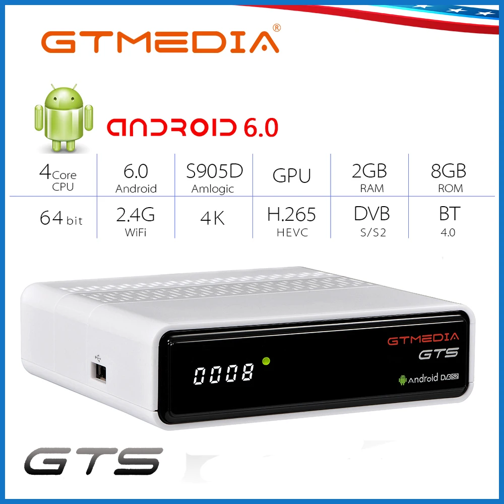 

2021 GTmedia GTS M3U Media Player Android TV Box 4k Ultra HD H.265 Built in WIFI Youtube Set top Box IP Decoder For Spain Europe