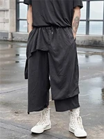 mens casual pants spring and autumn new irregular personality design yamamoto wind loose large size wide leg pants