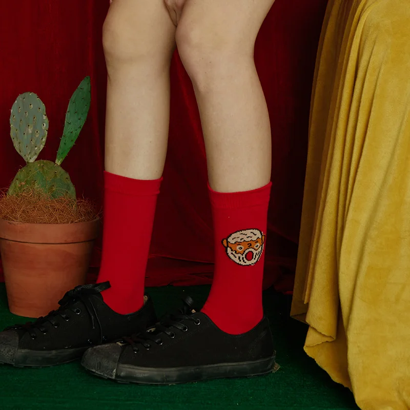 Женские хлопковые носки skarpetki harajuku, забавная уличная одежда, meias calcetines mujer, милые носки skarpety femme, художественные носки, рисунок кунжута