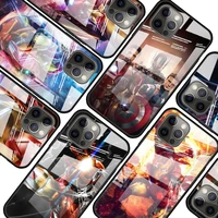iron man cool marvel for apple iphone 12 pro max mini 11 pro xs max x xr 6s 6 7 8 plus luxury tempered glass phone case