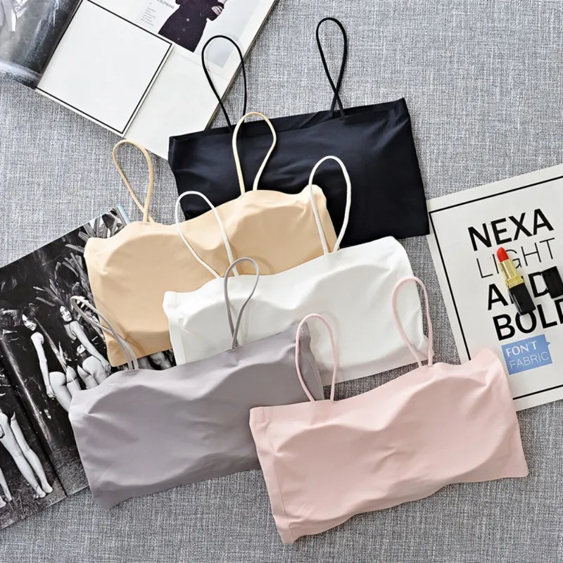 

Женское шелковое антибликовое цельное бесшовное нижнее белье на бретельках