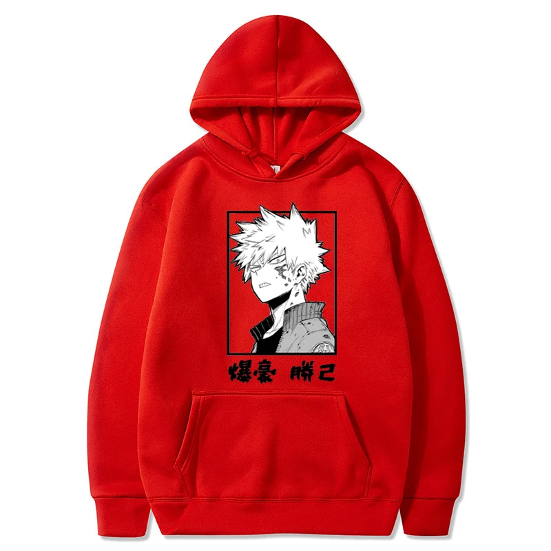 

Harajuku My Hero Academy Unisex Hoodie Japanese Anime Bakugou Katsuki Printed Men's Hoodie Streetwear Casual Sweatshirt 12Colors