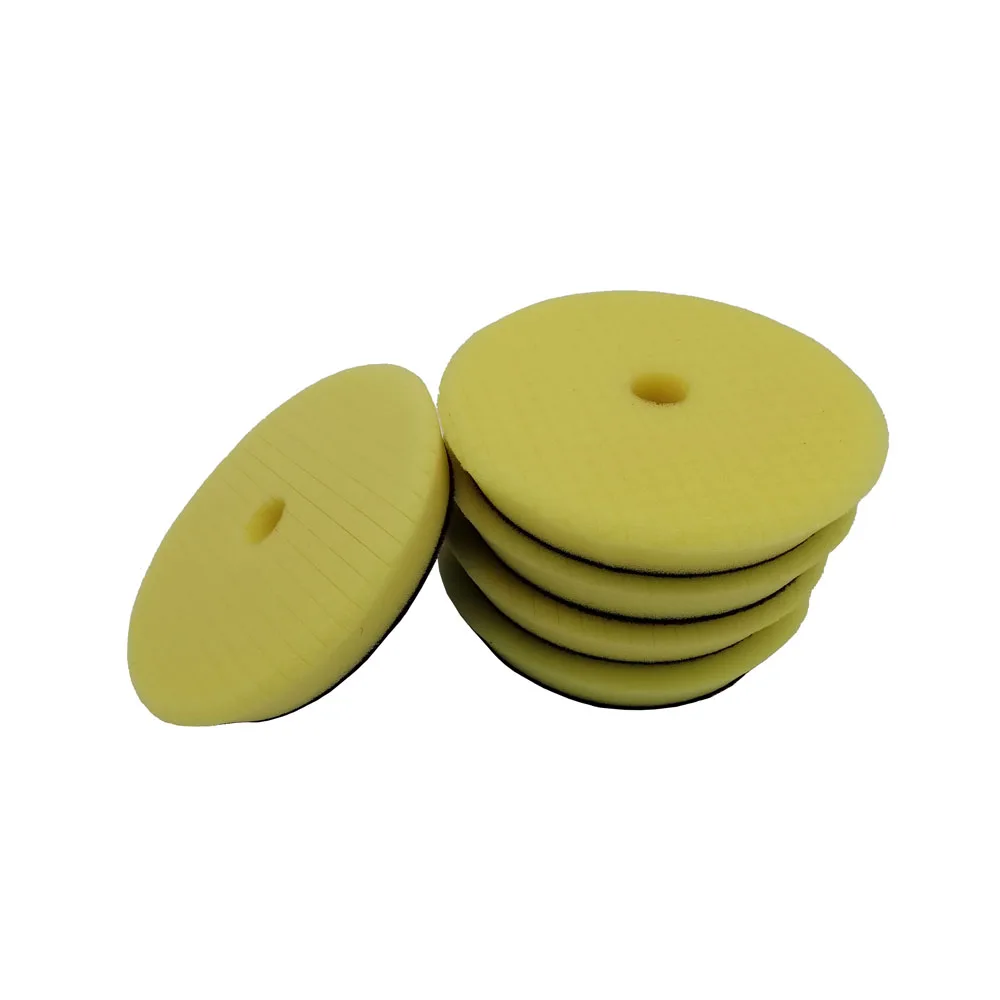 Yellow x 5pcs Автомобильный полировальный набор, 6 дюймов, полировальные накладки для автомобиля, абразивный диск, губка, поролоновые накладки - Цвет: Yellow x 5pcs
