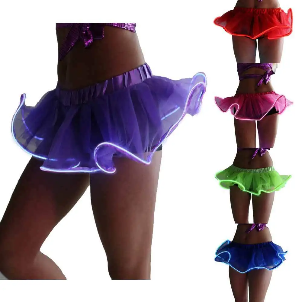 

Светящаяся пачка Gogo танцевальная El проволока аксессуар одежда юбка Rave gear 6 цветов