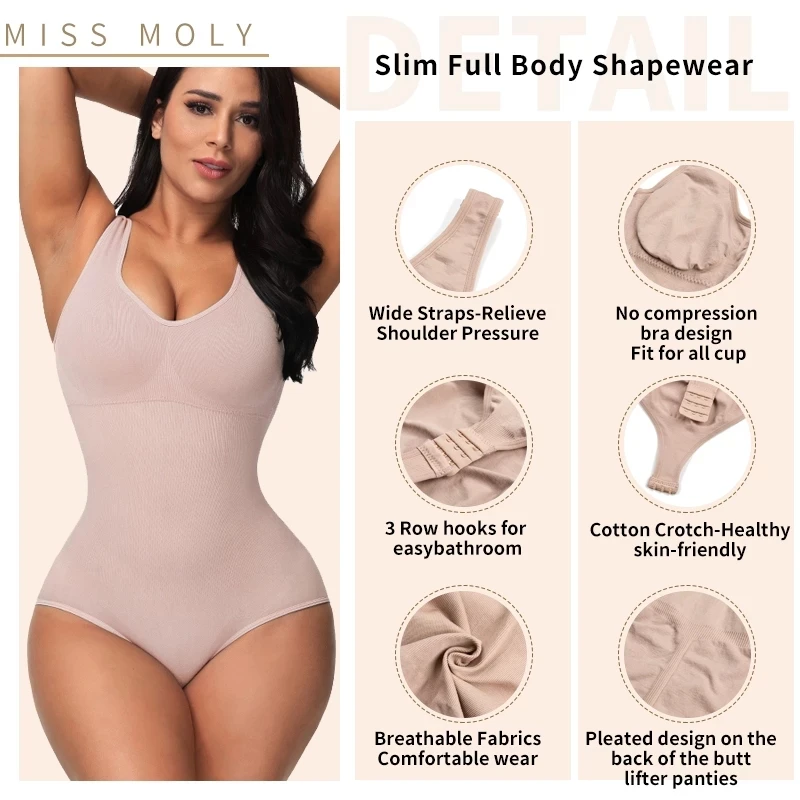 Body Shaper Underwear Women Fajas Seamless Slimming Waist Trainer Push Up Corset 3 Row Hooks Bodysuit Butt Lifter Shapewear