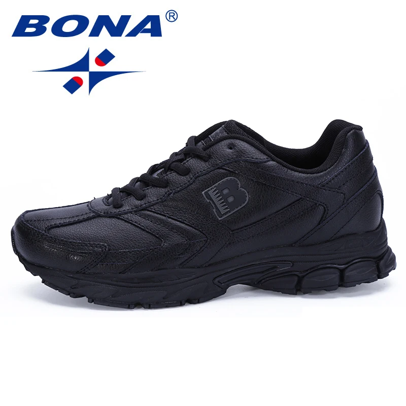 BONA Winter Sports Trainers For Men Running Sport Shoes Outdoor Lace Up Black Sneakers Light Athletic Shoes Fast Free Shipping