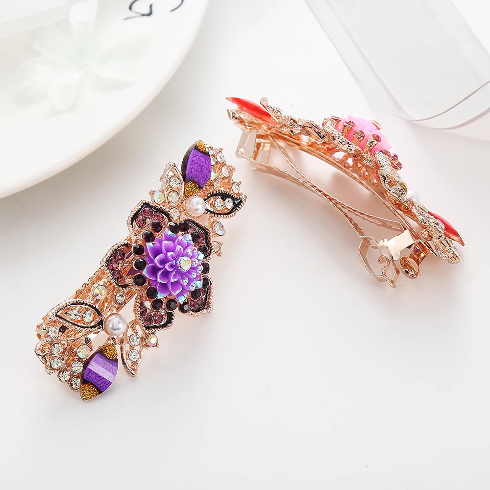 Блестящие стразы листья цветы искусственные циркониевые украшения для волос