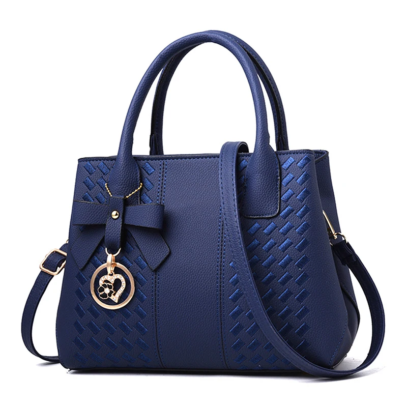 

Casual Embroidery Women Handbags With Bow Designer PU Leather Shoulder Messenger Bag Office Lady Crossbody Tote Bag Female Purse