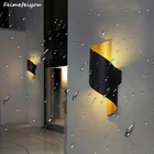 Уличная светодиодная Водонепроницаемая настенная лампа, современная простая вертикальная двухсторонняя спиральная лампа