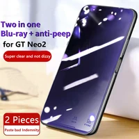 2 in 1 anti blue light privacy screen protector full cover hd eye protection anti spy tempernd glass film for realme gt neo 2