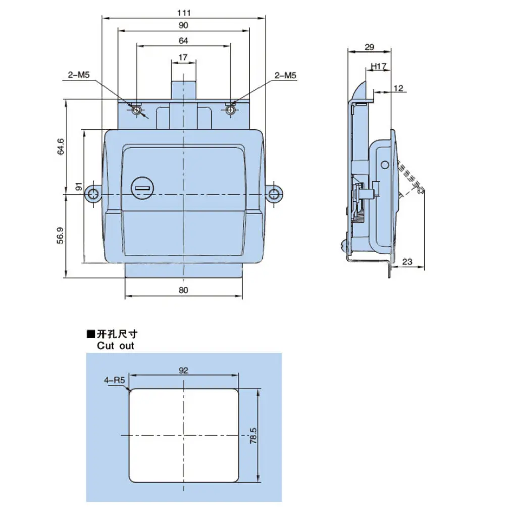 

Замок для входной двери трейлера на колесах, серебряная лопастная защелка, Цинковый алюминий