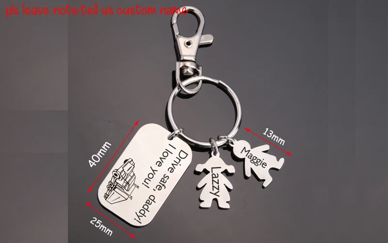 FLYANGEL настраиваемый брелок Daddy Drive Safe, брелок для ключей, подарки для папы, дочери, сына, имя, брелок для отца, водителя, подарки, семейный ключ, бирка