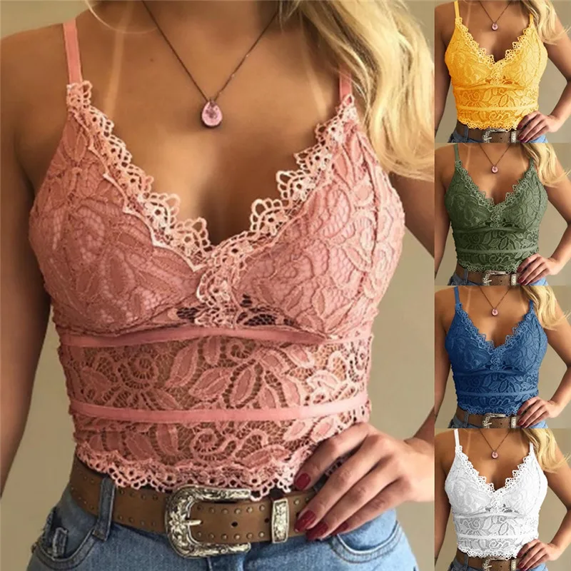 

Women Elegant Lace Strap Camis Solid Color Casual Women Summer Tank Top for Female Ladies Deep V-Neck Sexy Mature Camisole