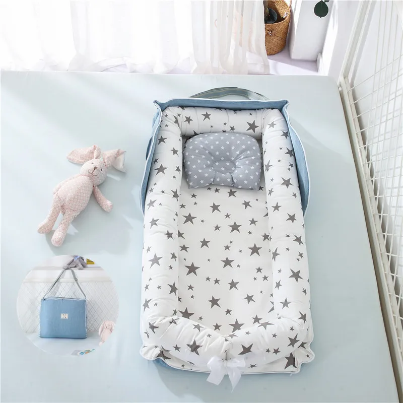 Переносная детская кроватка дорожная складная рюкзак для новорожденных гнездо