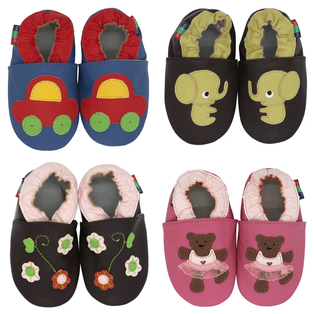 Carozoo-zapatillas de piel de oveja suave para beb&eacute;s, zapatos infantiles para primeros pasos, para ni&ntilde;os y ni&ntilde;as-0