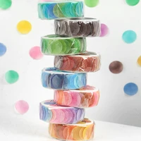 yoofun 100 pcsroll candy colors dots washi tape adhesive tape diy scrapbooking round stickers label japanese masking tape