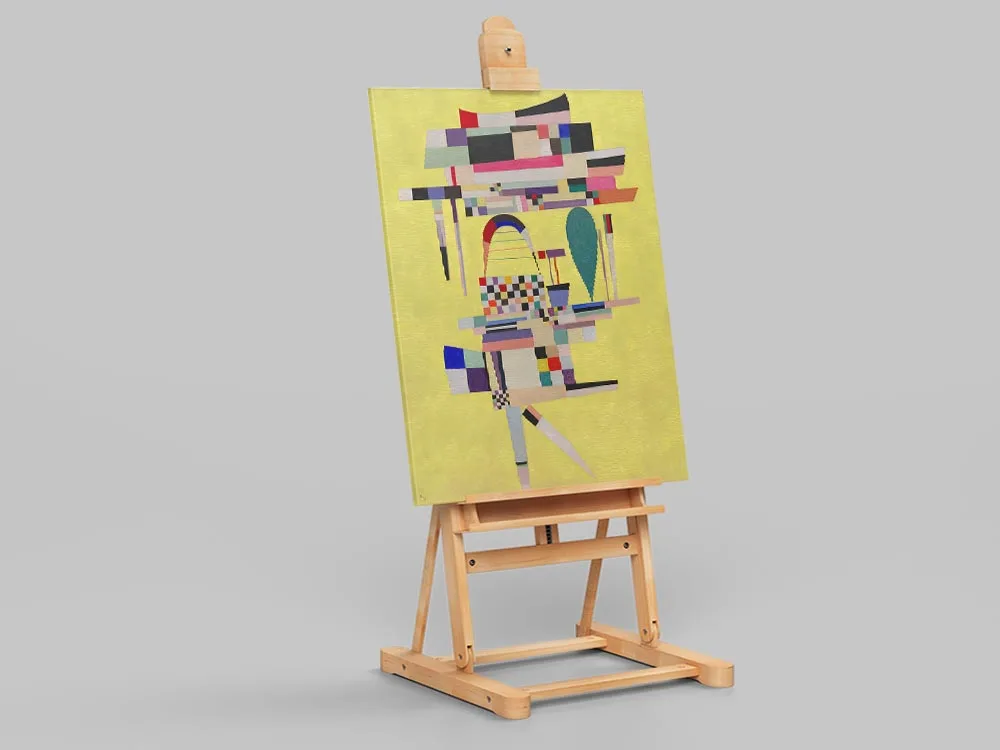 Wassily Kandinsky плакат винтажный желтый выставочный музей холст печать Абстрактная