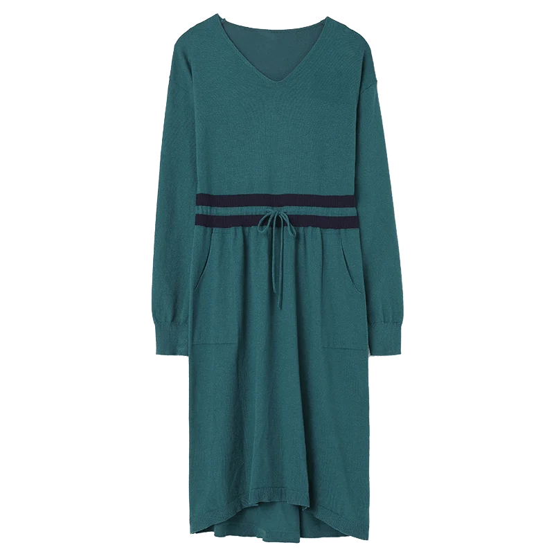 Lady Sweater Dress 2019 Autumn Female Long Elegant Knit Pullovers | Женская одежда