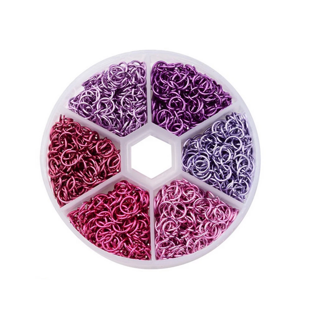 1 коробка 6 мм алюминиевые Колечки разных цветов открытые одиночные петли колечки