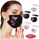 50 шт., одноразовые маски для лица с рисунком рака груди