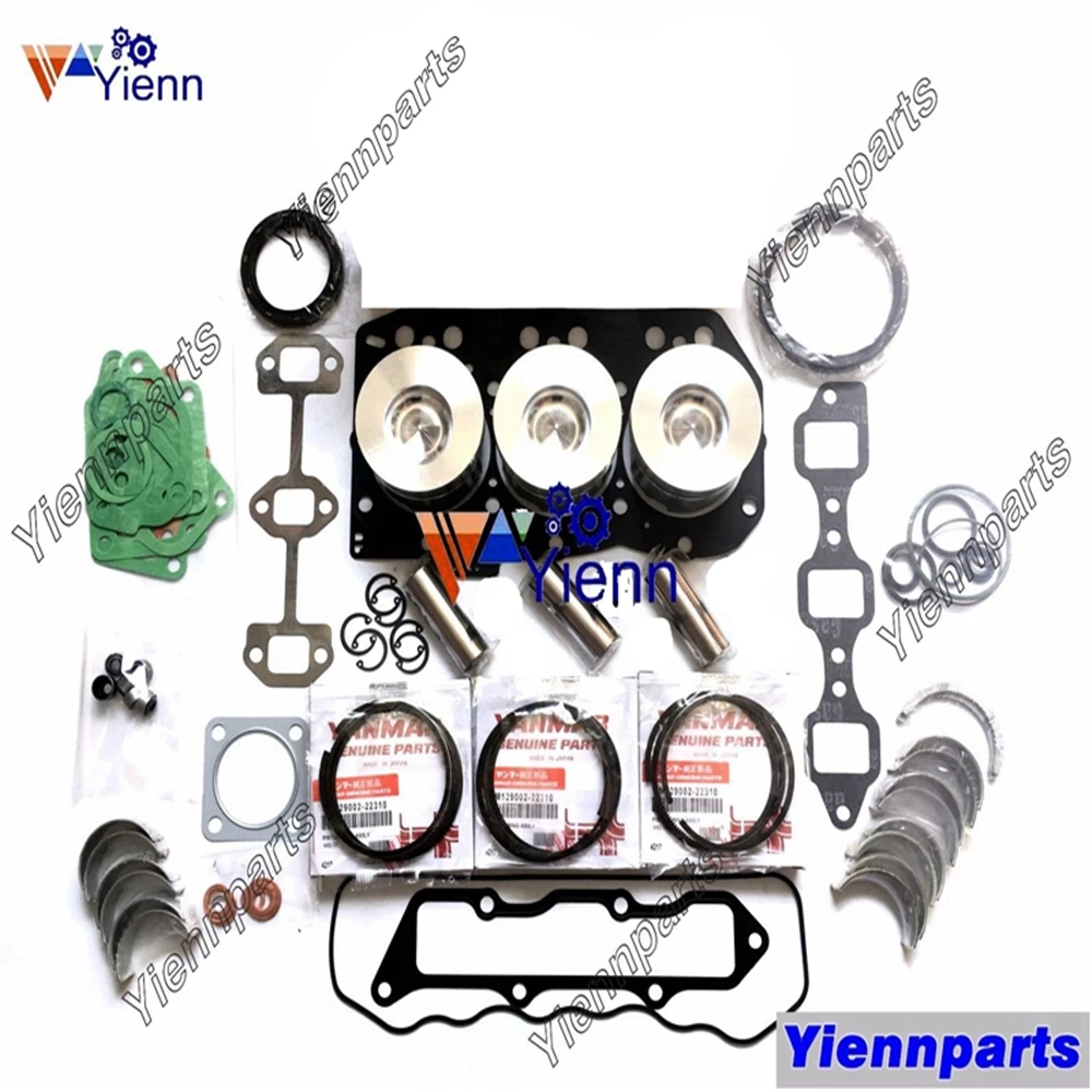 

3TNE82 Overhaul Rebuild Kit For Yanmar Tractor Piston Ring Bearing Gasket
