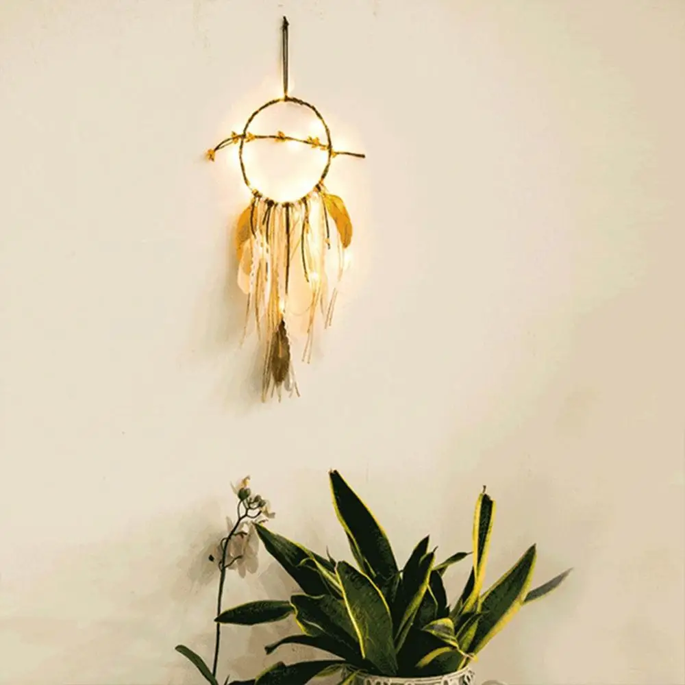 

Светодиодный Украшения в стиле «Ловец снов»; Колокольчиков Винтаж Творческий Dromenvanger ручной работы стены