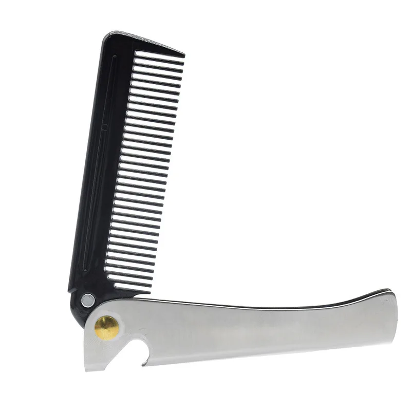 

Folding Stainless Steel Combs for Men Oil Head Portable Beard Combs Hair Styling Product Combs for Man