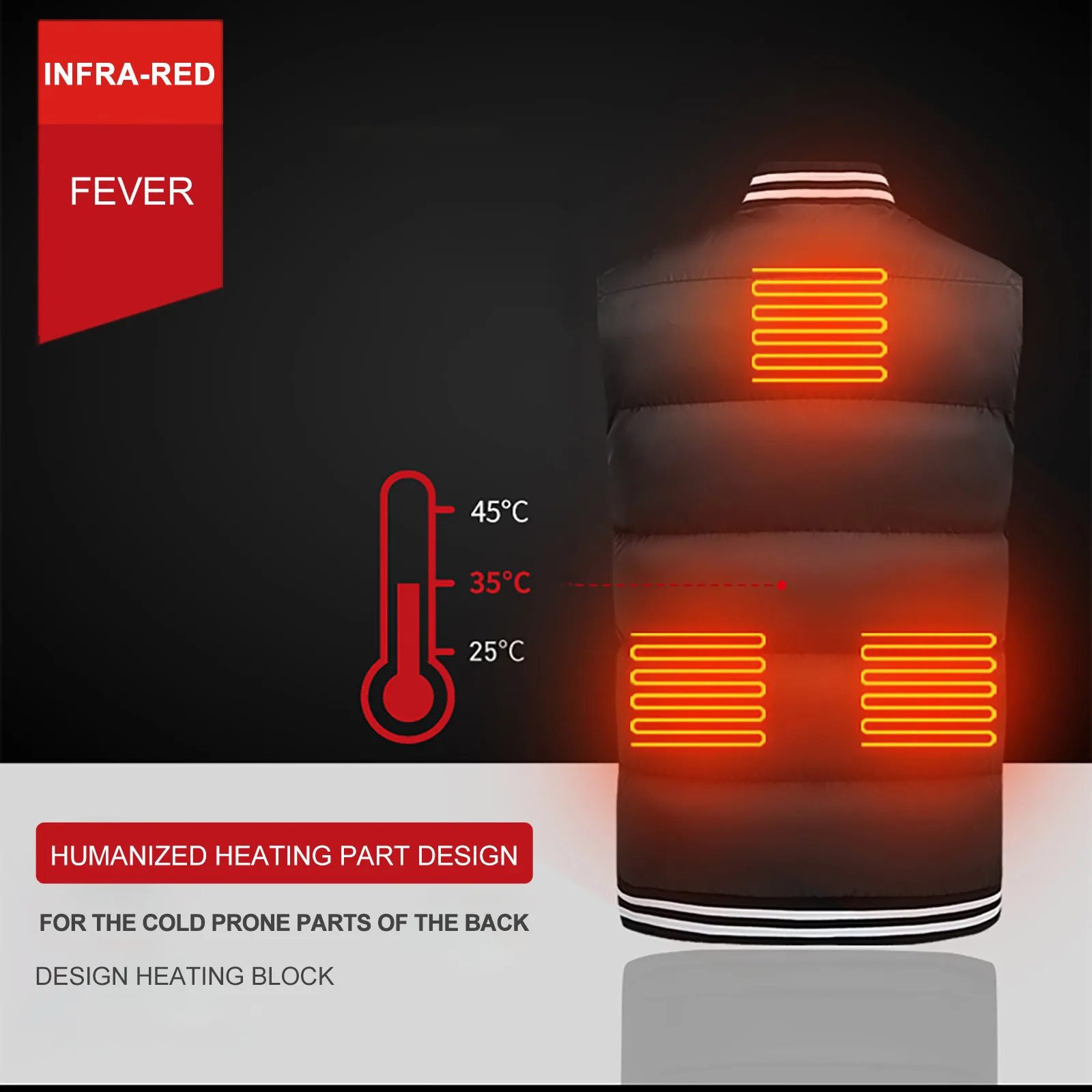 

Solid Sleeveless USB Heated Vest Coat Casual Ladies Waistcoat Zipper Slim Jacket Coat Female Autumn Winter Men Womens Outerwear