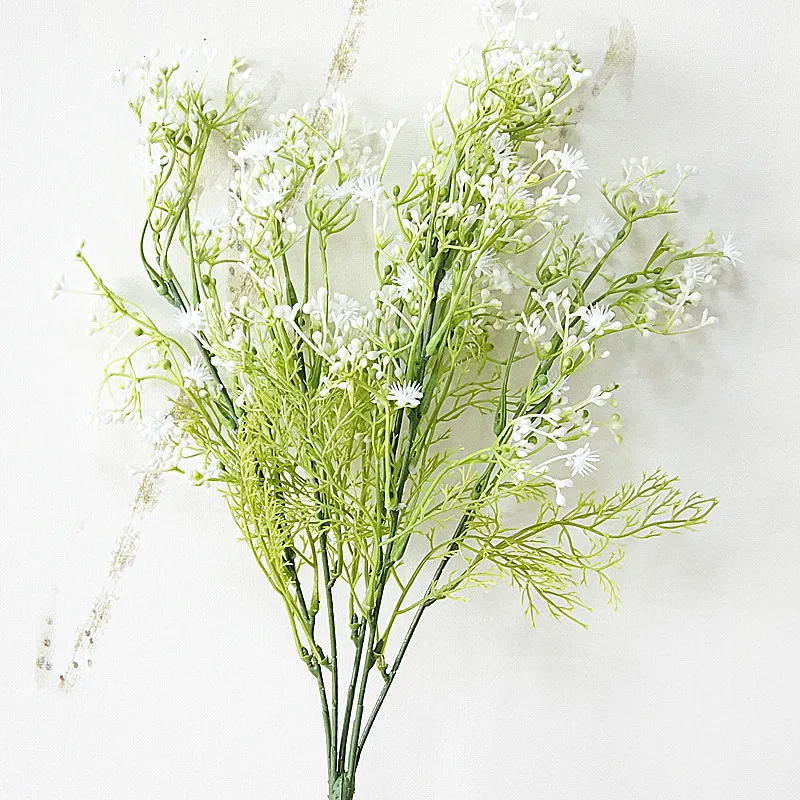 

Artificial Flower 5 Fork Babysbreath Simulation Plastic Gypsophila Home Photography DIY Wedding Bouquets Christmas Decoration